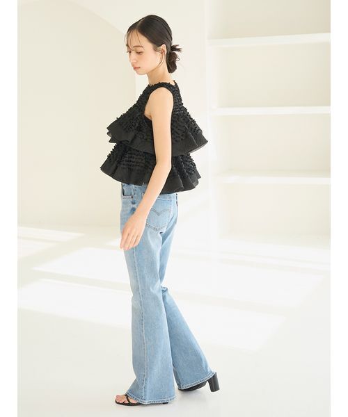 SNIDEL(スナイデル)の「ラッフルジャガードボリュームブラウス(シャツ/ブラウス・レディース・ブラック/ホワイト/ドット・F)」の21枚目の写真