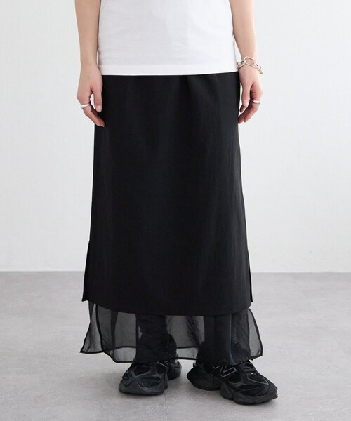 FRIPIER（フリピエ）の「FRIPIER》シアーレイヤードスカート（スカート・レディース・ブラック・FREE）」の2枚目の写真