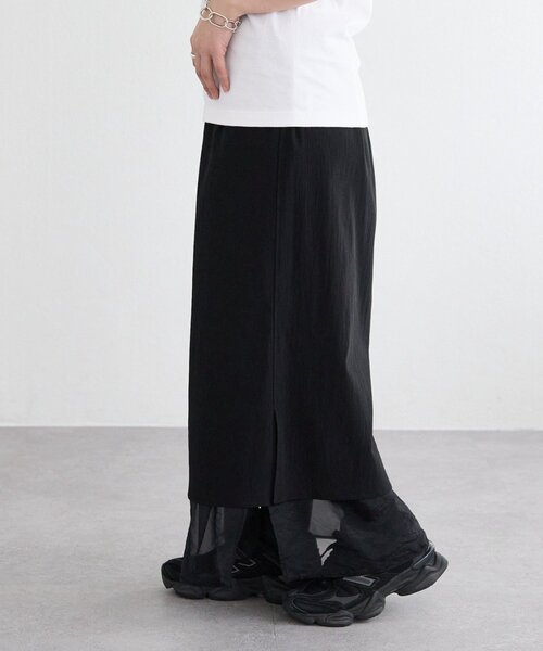 FRIPIER（フリピエ）の「FRIPIER》シアーレイヤードスカート（スカート・レディース・ブラック・FREE）」の5枚目の写真