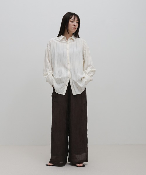 select MOCA(セレクトモカ)の「ワッシャーシアーリラックスパンツ(その他パンツ・レディース・ブラウン/ブラック/ライトベージュ・FREE)」の5枚目の写真