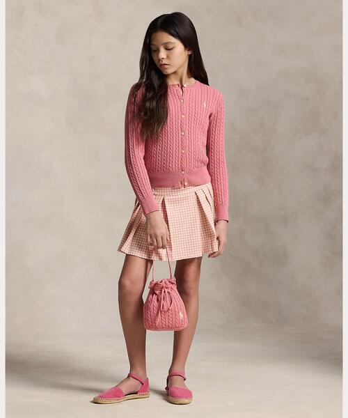 POLO RALPH LAUREN CHILDRENSWEAR(ポロ ラルフ ローレン チルドレンズウェア)の「ミニケーブル コットン カーディガン(カーディガン/ボレロ・キッズ・ピンク・L/M/XL)」の4枚目の写真