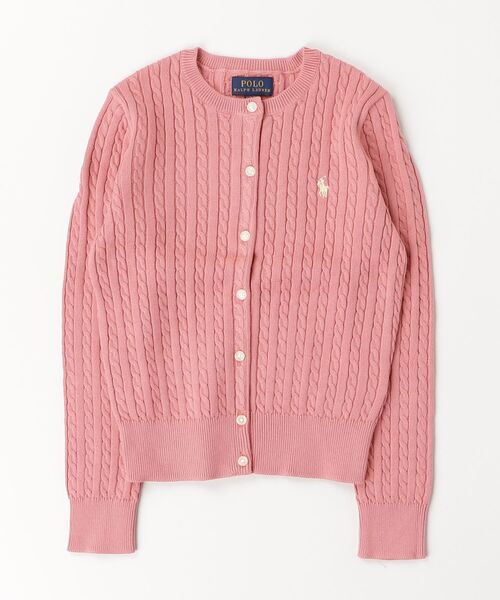 POLO RALPH LAUREN CHILDRENSWEAR(ポロ ラルフ ローレン チルドレンズウェア)の「ミニケーブル コットン カーディガン(カーディガン/ボレロ・キッズ・ピンク・L/M/XL)」の6枚目の写真
