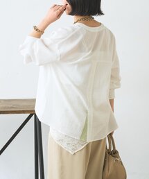 Jena espace merveilleux | 【抜け感つくるスキッパー】スリット配色スキッパーシャツ(シャツ/ブラウス)