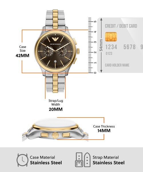 EMPORIO ARMANI(エンポリオアルマーニ)の「エンポリオ・アルマーニ 腕時計 メンズ アナログ ステンレス AR80084SET(アナログ腕時計・メンズ・マルチ・FREE)」の7枚目の写真