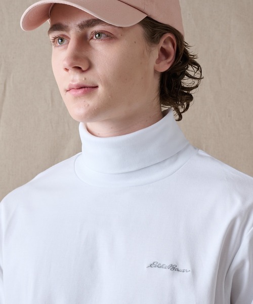 Eddie Bauer（エディーバウアー）の「スムース タートルネック 長袖Tシャツ（Tシャツ/カットソー・メンズ・杢グレー/ブラック/ライトブルー/ホワイト/ピンク/ネイビー・XXL/S/M/L/XL）」の14枚目の写真