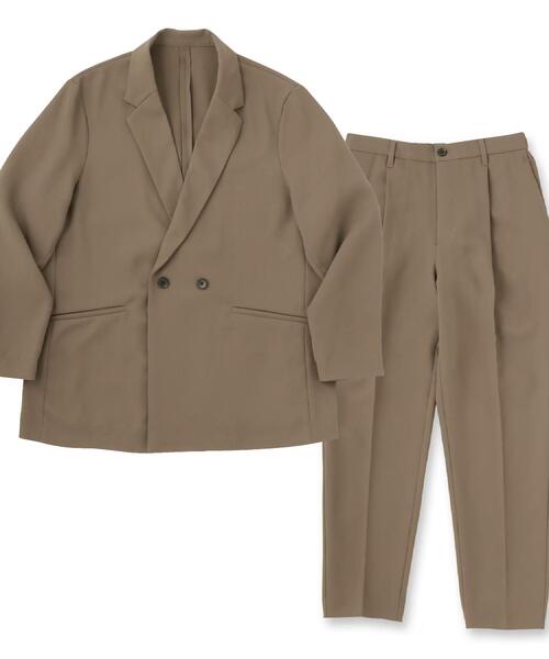 tk.TAKEO KIKUCHI（ティーケータケオキクチ）の「【上下2点セット ジャケット＆パンツ】ダブルセットアップ（セットアップ・メンズ・ブラウン系その他/ダークグリーン/ブラック・03/02/01）」の5枚目の写真