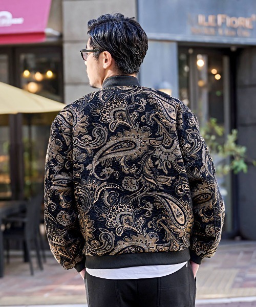 CavariA（キャバリア）の「『CavariA/キャバリア』ゴブランMA-1 JKT（MA-1・メンズ・ベージュ/ブラック・L/M）」の5枚目の写真