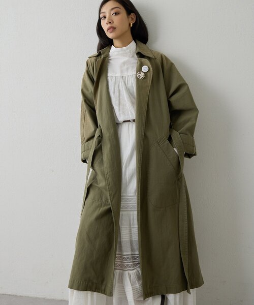 Whim Gazette(ウィムガゼット)の「ミリタリーコート(その他アウター・レディース・カーキ・FREE)」の1枚目の写真