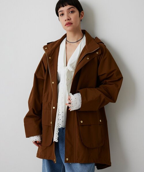 Whim Gazette（ウィムガゼット）の「ウェザーフードブルゾン（ブルゾン・レディース・ベージュ/ブラウン・FREE）」の9枚目の写真