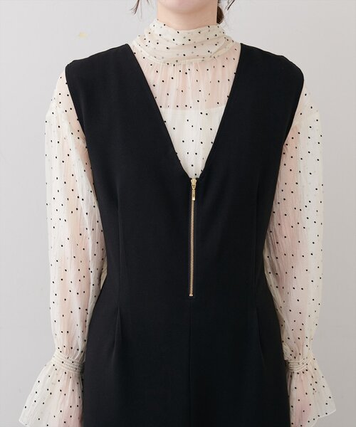 natural couture(ナチュラルクチュール)の「ストレッチタック入りジャンスカ(ワンピース・レディース・オフホワイト/ブラック/ネイビー・FREE)」の17枚目の写真