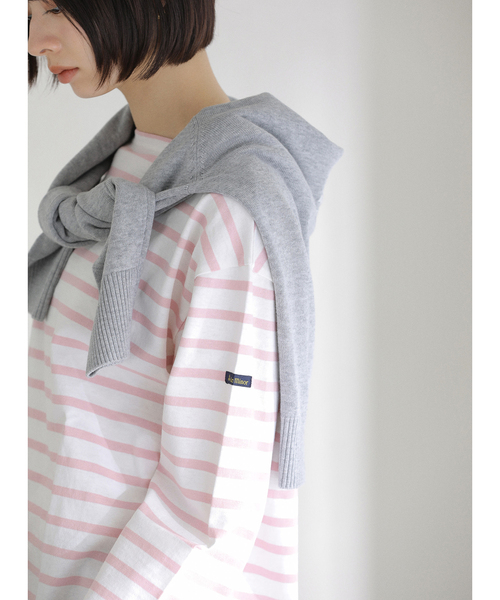 La TOTALITE（ラトータリテ）の「【洗える】LE MINOR/ルミノア 別注ボーダープルオーバー（Tシャツ/カットソー・レディース・ブラック/パープル/サックスブルー/ピンク・FREE）」の4枚目の写真