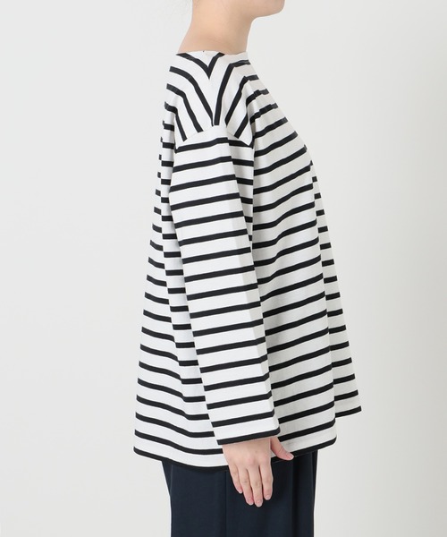 La TOTALITE（ラトータリテ）の「【洗える】LE MINOR/ルミノア 別注ボーダープルオーバー（Tシャツ/カットソー・レディース・ブラック/パープル/サックスブルー/ピンク・FREE）」の8枚目の写真