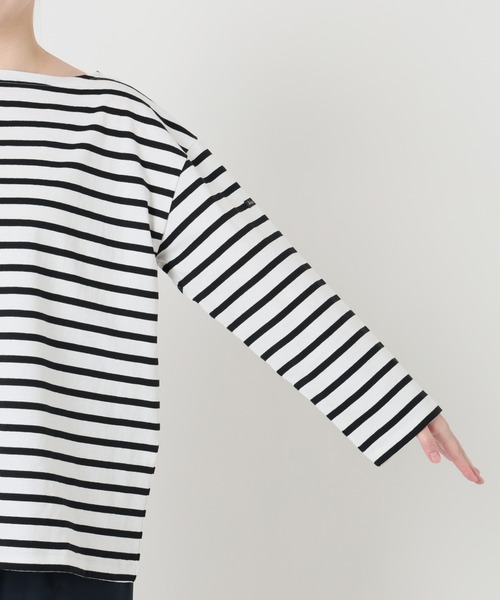 La TOTALITE（ラトータリテ）の「【洗える】LE MINOR/ルミノア 別注ボーダープルオーバー（Tシャツ/カットソー・レディース・ブラック/パープル/サックスブルー/ピンク・FREE）」の9枚目の写真