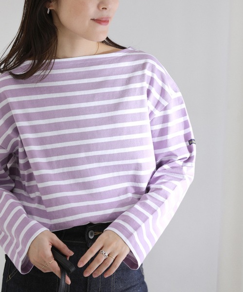 La TOTALITE（ラトータリテ）の「【洗える】LE MINOR/ルミノア 別注ボーダープルオーバー（Tシャツ/カットソー・レディース・ブラック/パープル/サックスブルー/ピンク・FREE）」の18枚目の写真