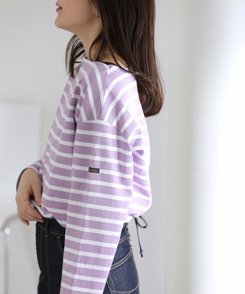 La TOTALITE（ラトータリテ）の「【洗える】LE MINOR/ルミノア 別注ボーダープルオーバー（Tシャツ/カットソー・レディース・ブラック/パープル/サックスブルー/ピンク・FREE）」の19枚目の写真