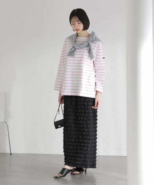 La TOTALITE（ラトータリテ）の「【洗える】LE MINOR/ルミノア 別注ボーダープルオーバー（Tシャツ/カットソー・レディース・ブラック/パープル/サックスブルー/ピンク・FREE）」の20枚目の写真