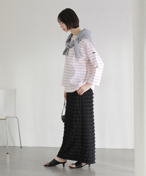 La TOTALITE（ラトータリテ）の「【洗える】LE MINOR/ルミノア 別注ボーダープルオーバー（Tシャツ/カットソー・レディース・ブラック/パープル/サックスブルー/ピンク・FREE）」の21枚目の写真