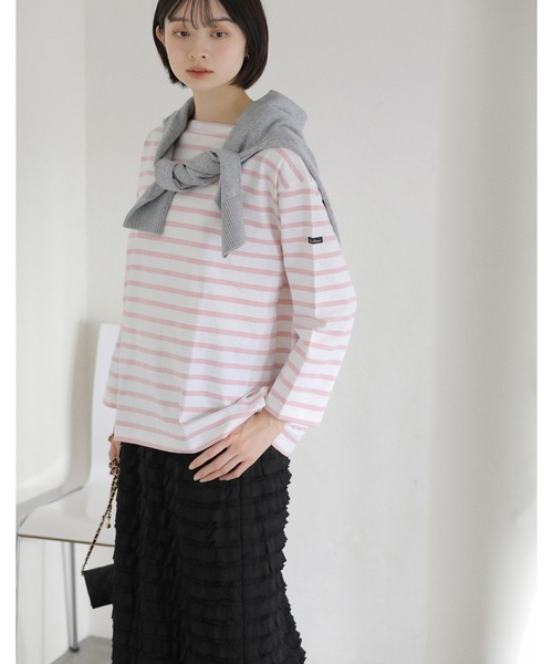 La TOTALITE（ラトータリテ）の「【洗える】LE MINOR/ルミノア 別注ボーダープルオーバー（Tシャツ/カットソー・レディース・ブラック/パープル/サックスブルー/ピンク・FREE）」の12枚目の写真