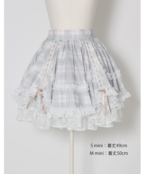 mellfy memory(メルフィーメモリー)の「Sweet check love lace skirt(スカート・レディース・ピンク・Sサイズ/mini/Sサイズ/long/Mサイズ/mini/Mサイズ/long)」の17枚目の写真