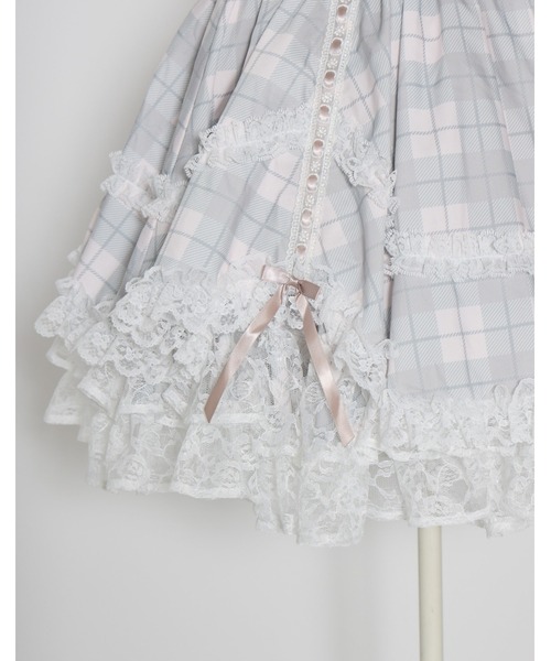 mellfy memory(メルフィーメモリー)の「Sweet check love lace skirt(スカート・レディース・ピンク・Sサイズ/mini/Sサイズ/long/Mサイズ/mini/Mサイズ/long)」の11枚目の写真