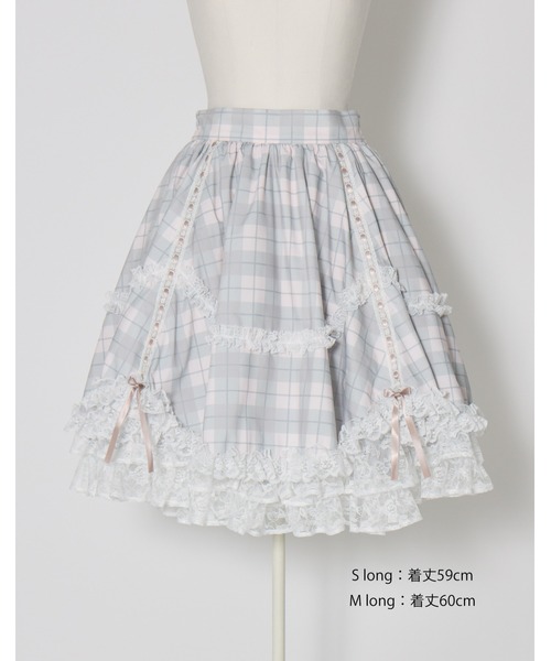 mellfy memory(メルフィーメモリー)の「Sweet check love lace skirt(スカート・レディース・ピンク・Sサイズ/mini/Sサイズ/long/Mサイズ/mini/Mサイズ/long)」の18枚目の写真