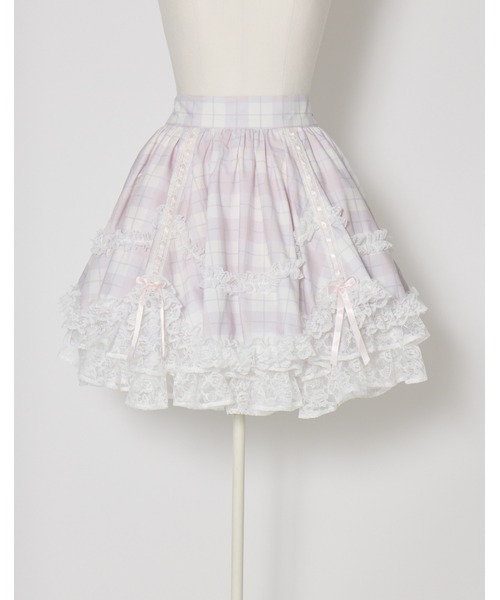 mellfy memory(メルフィーメモリー)の「Sweet check love lace skirt(スカート・レディース・ピンク・Sサイズ/mini/Sサイズ/long/Mサイズ/mini/Mサイズ/long)」の12枚目の写真