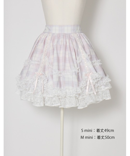 mellfy memory(メルフィーメモリー)の「Sweet check love lace skirt(スカート・レディース・ピンク・Sサイズ/mini/Sサイズ/long/Mサイズ/mini/Mサイズ/long)」の19枚目の写真