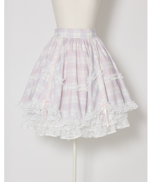 mellfy memory(メルフィーメモリー)の「Sweet check love lace skirt(スカート・レディース・ピンク・Sサイズ/mini/Sサイズ/long/Mサイズ/mini/Mサイズ/long)」の13枚目の写真
