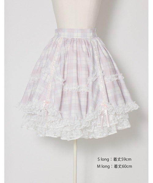 mellfy memory(メルフィーメモリー)の「Sweet check love lace skirt(スカート・レディース・ピンク・Sサイズ/mini/Sサイズ/long/Mサイズ/mini/Mサイズ/long)」の20枚目の写真