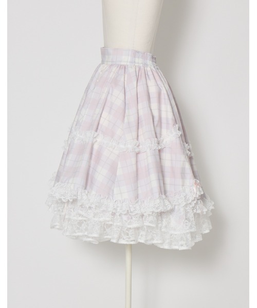 mellfy memory(メルフィーメモリー)の「Sweet check love lace skirt(スカート・レディース・ピンク・Sサイズ/mini/Sサイズ/long/Mサイズ/mini/Mサイズ/long)」の14枚目の写真