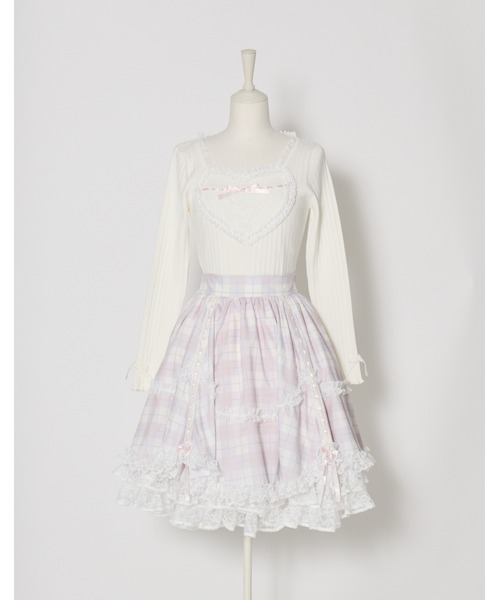 mellfy memory(メルフィーメモリー)の「Sweet check love lace skirt(スカート・レディース・ピンク・Sサイズ/mini/Sサイズ/long/Mサイズ/mini/Mサイズ/long)」の10枚目の写真