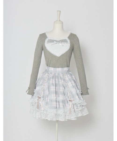 mellfy memory(メルフィーメモリー)の「Sweet check love lace skirt(スカート・レディース・ピンク・Sサイズ/mini/Sサイズ/long/Mサイズ/mini/Mサイズ/long)」の8枚目の写真