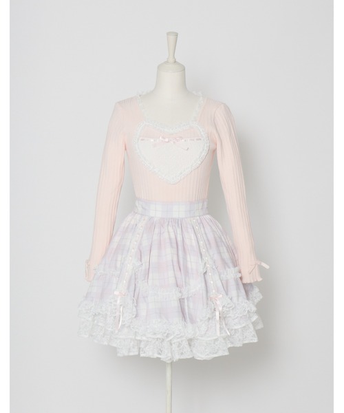 mellfy memory(メルフィーメモリー)の「Sweet check love lace skirt(スカート・レディース・ピンク・Sサイズ/mini/Sサイズ/long/Mサイズ/mini/Mサイズ/long)」の9枚目の写真