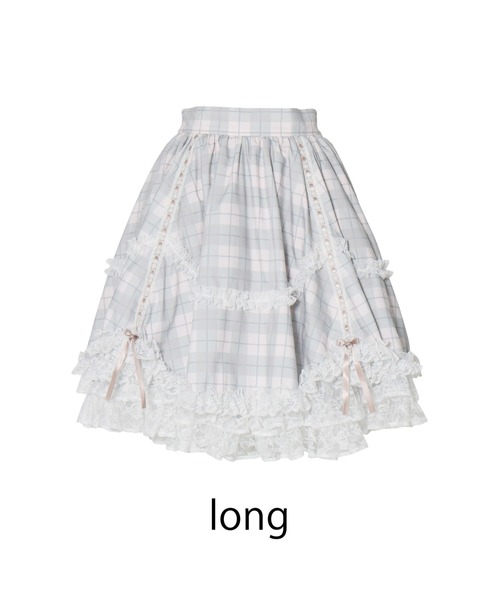 mellfy memory(メルフィーメモリー)の「Sweet check love lace skirt(スカート・レディース・ピンク・Sサイズ/mini/Sサイズ/long/Mサイズ/mini/Mサイズ/long)」の4枚目の写真