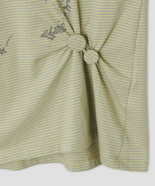 TYPESERVICE（タイプサービス）の「Cry Eyes Ruched Stripe Top [Green]（Tシャツ/カットソー・レディース・その他・FREE）」の5枚目の写真
