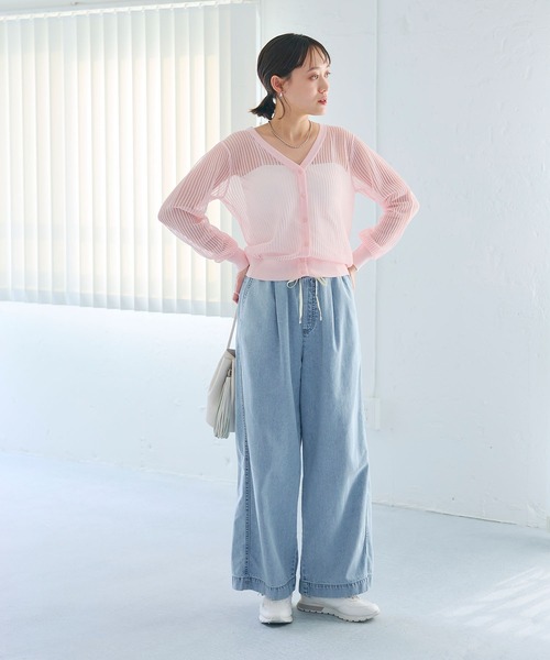 CROSS FUNCTION(クロスファンクション)の「《撥水》FRESH DENIM ドロストデニムワイドパンツ【CROSS FUNCTION/クロスファンクション】(デニムパンツ・レディース・インディゴブルー/サックスブルー・LL/L/M)」の10枚目の写真