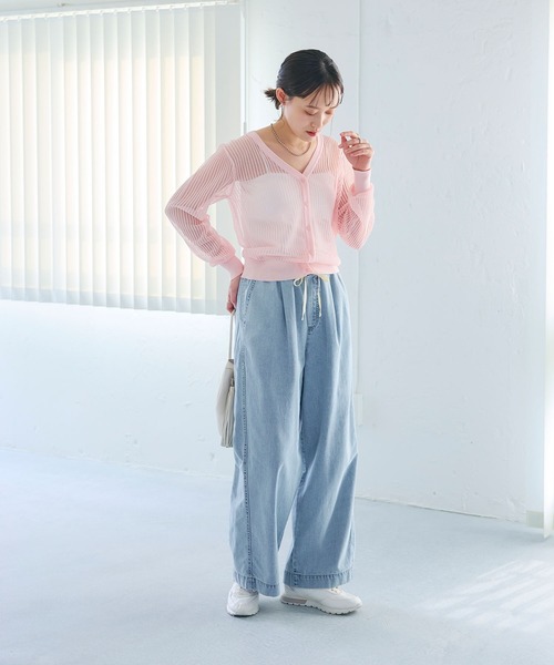 CROSS FUNCTION(クロスファンクション)の「《撥水》FRESH DENIM ドロストデニムワイドパンツ【CROSS FUNCTION/クロスファンクション】(デニムパンツ・レディース・インディゴブルー/サックスブルー・LL/L/M)」の11枚目の写真
