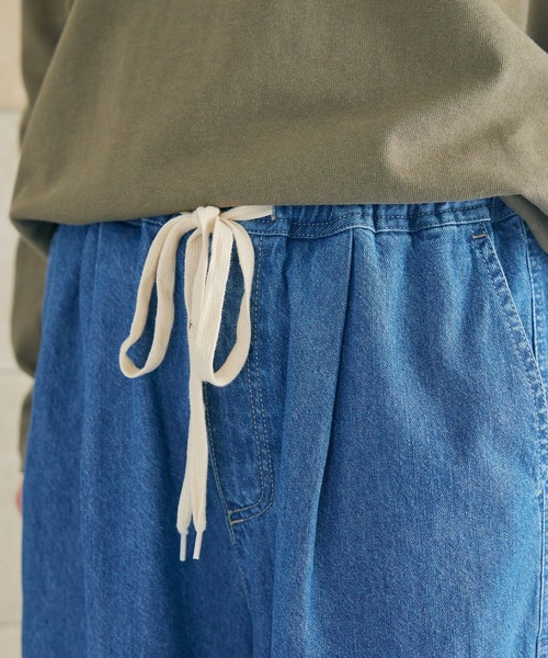 CROSS FUNCTION(クロスファンクション)の「《撥水》FRESH DENIM ドロストデニムワイドパンツ【CROSS FUNCTION/クロスファンクション】(デニムパンツ・レディース・インディゴブルー/サックスブルー・LL/L/M)」の12枚目の写真
