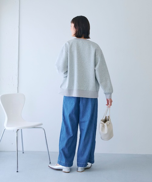 CROSS FUNCTION（クロスファンクション）の「《撥水》FRESH DENIM ドロストデニムワイドパンツ【CROSS FUNCTION/クロスファンクション】（デニムパンツ・レディース・インディゴブルー/サックスブルー・LL/L/M）」の18枚目の写真