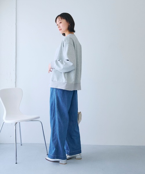 CROSS FUNCTION（クロスファンクション）の「《撥水》FRESH DENIM ドロストデニムワイドパンツ【CROSS FUNCTION/クロスファンクション】（デニムパンツ・レディース・インディゴブルー/サックスブルー・LL/L/M）」の17枚目の写真