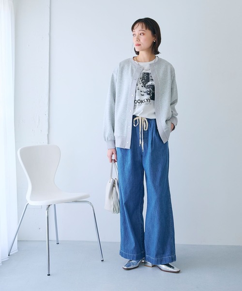 CROSS FUNCTION（クロスファンクション）の「《撥水》FRESH DENIM ドロストデニムワイドパンツ【CROSS FUNCTION/クロスファンクション】（デニムパンツ・レディース・インディゴブルー/サックスブルー・LL/L/M）」の15枚目の写真