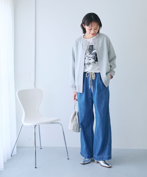 CROSS FUNCTION（クロスファンクション）の「《撥水》FRESH DENIM ドロストデニムワイドパンツ【CROSS FUNCTION/クロスファンクション】（デニムパンツ・レディース・インディゴブルー/サックスブルー・LL/L/M）」の16枚目の写真