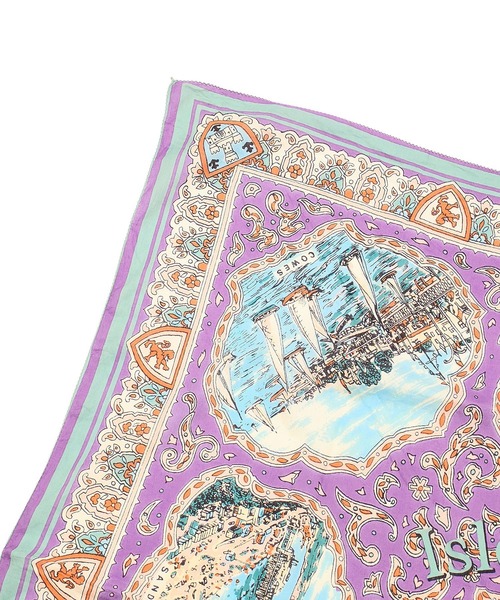 BINDU（ビンドゥー）の「(BINDU)Cotton Voile Wight Map Scarf（バンダナ/スカーフ・レディース・ネイビー/ライトパープル・ONE SIZE）」の16枚目の写真