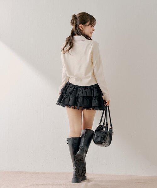 Chico(チコ)の「シャツレイヤードVネックニット(ニット/セーター・レディース・ブラック/グレー/アイボリー/ピンク・FREE)」の15枚目の写真