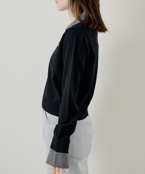 Chico(チコ)の「シャツレイヤードVネックニット(ニット/セーター・レディース・ブラック/グレー/アイボリー/ピンク・FREE)」の22枚目の写真