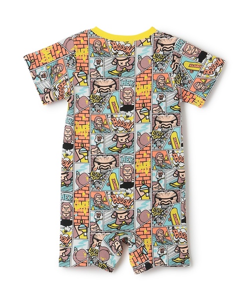 XLARGE KIDS（エクストララージキッズ）の「コミックファニーゴリラ ショートオール（ロンパース・キッズ・ブルー/レモンイエロー・80ｃｍ/70cm）」の3枚目の写真
