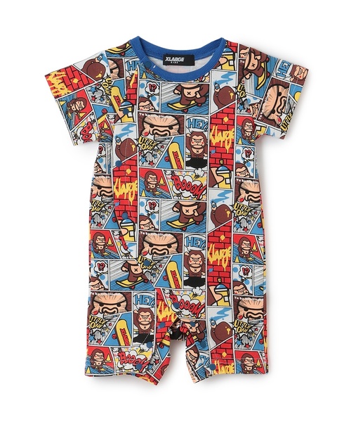 XLARGE KIDS（エクストララージキッズ）の「コミックファニーゴリラ ショートオール（ロンパース・キッズ・ブルー/レモンイエロー・80ｃｍ/70cm）」の11枚目の写真