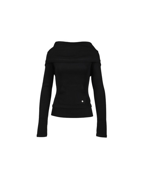 BOHEMSEO(ボヘミアンソウル)の「SOFT COWL HOOD T(Tシャツ/カットソー・レディース・グレー/ブラック・OS)」の2枚目の写真