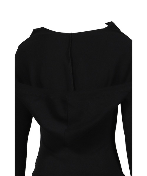 BOHEMSEO(ボヘミアンソウル)の「SOFT COWL HOOD T(Tシャツ/カットソー・レディース・グレー/ブラック・OS)」の5枚目の写真