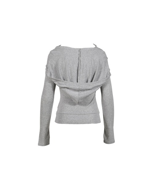 BOHEMSEO(ボヘミアンソウル)の「SOFT COWL HOOD T(Tシャツ/カットソー・レディース・グレー/ブラック・OS)」の6枚目の写真